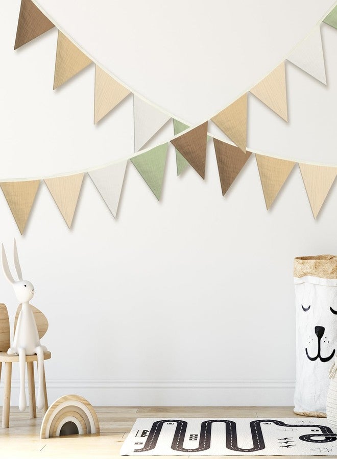 Oudain 2 Pcs Pennant Banner Flags Nursery Garland Triangle Bunting Flags Playroom Wall Decor Banner for Nursery Baby Shower Birthday Boho Wedding Party Event, Each 7.75 ft(Boho Color) - Image 3